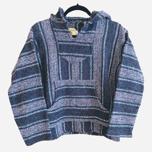 Iguana Jack Youth Hoodie 12 Small Grey Pullover Sweater Baja Surfer Poncho